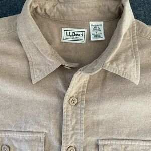 L.L. Bean Beige Button-Up Shirt